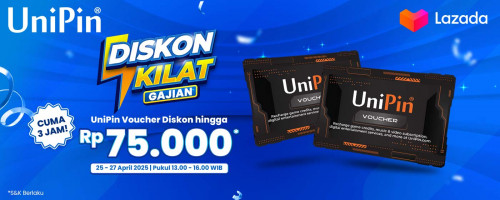Diskon Kilat Gajian – Beli UniPin Voucher di Lazada Diskon hingga Rp75.000!